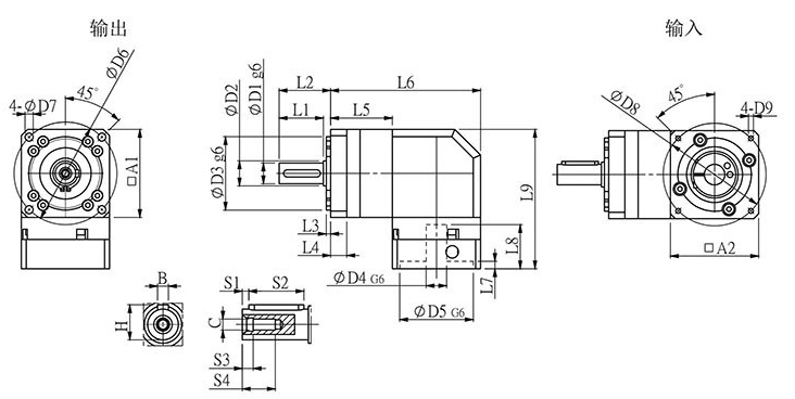 直角齒輪轉角減速機圖紙